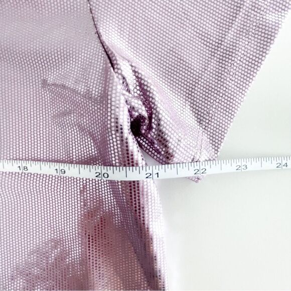 H&M Glittery Top Pink Dots Short Sleeve Wide Boxy Women's M - Picture 6 of 8